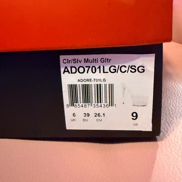 Pleaser 7" Adore #701- Silver Multi-Glitter Slides - Size 9 - Picture 5 of 6